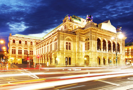 Vienna state opera at night のeditorial素材