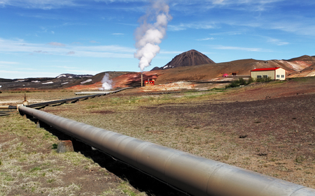 Geothermal power energy station - Icelandの写真素材