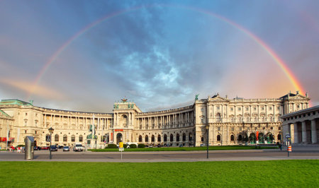 Vienna Hofburg Imperial Palace at day, - Austria のeditorial素材