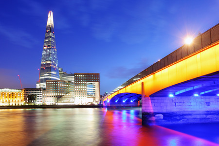 City of London skyline at sunset, UKの写真素材