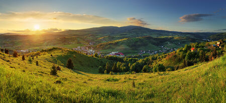 Sunset in mountains landscape of Polana, Slovakiaの写真素材