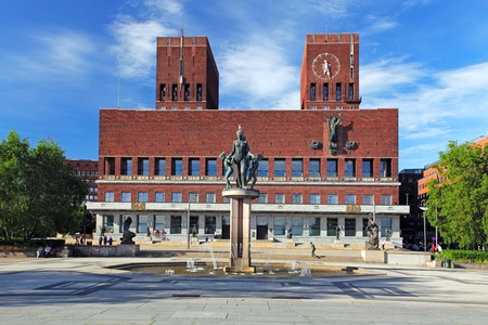 City Hall - Radhuset, Oslo, Norwayの写真素材