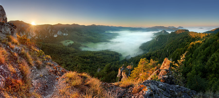 Rocky moutain at sunset - Slovakia, Sulovの写真素材