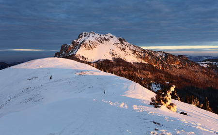 Nature Mountain peak at winter - Slovakia, panoramaの写真素材