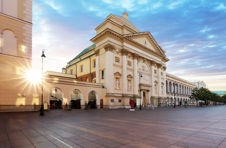 Old Town Stare Miasto, Castle square St. Anne's Church, Warsawのeditorial素材