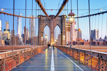 Brooklyn Bridge, New York City, USAのeditorial素材