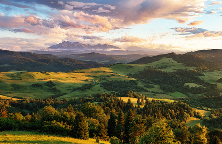 Beautiful summer landscape in mountains - Pieniny / Tatras, Slovakiaの写真素材