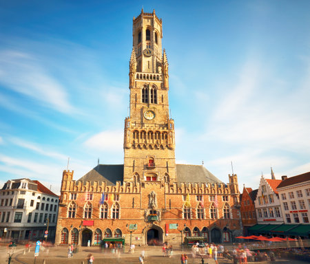 The Belfry Tower of Bruges, or Belfort, Belgiumのeditorial素材