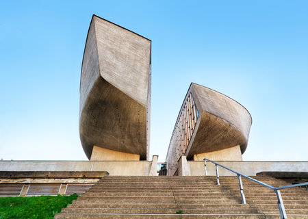 SLOVAKIA, BANSKA BYSTRICA, APRIL 2018. General view of the Museum of Slovak National Uprising, built...