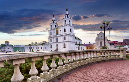 Minsk, Belarus. The Cathedral Of Holy Spirit In Minsk - The Main Orthodox Church Of Belarus And Symbol Of Capitalの写真素材