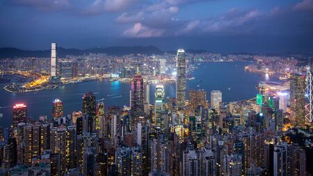Hong Kong skyline at night from Victoria peak