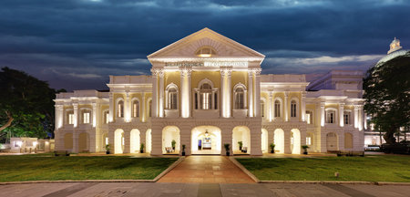 Singapore - Old Partliament at night, Art Houseのeditorial素材