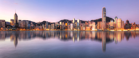 Hong Kong, China skyline across Victoria Harborのeditorial素材