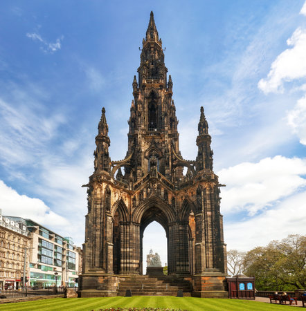 Scott Monument in Edinburgh, Scotland, United Kingdomの写真素材