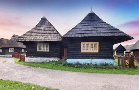 Old houses in village Podbiel, Orava - Slovakiaのeditorial素材