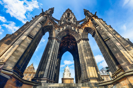 Scott Monument in Edinburgh, Scotland, United Kingdomの写真素材