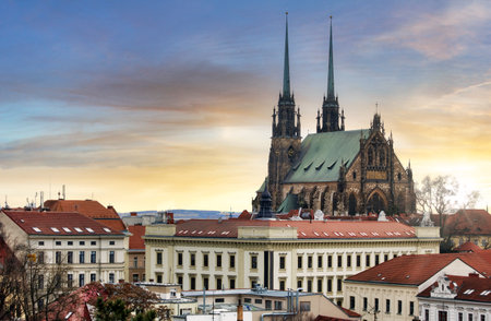 Petrov, Cathedral of St. Peter and Paul. City of Brno - Czech Republic - Europe.の写真素材