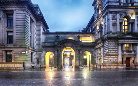 Old Gates at John Street Glasgow City Council George Square Glasgow Scotlandの写真素材