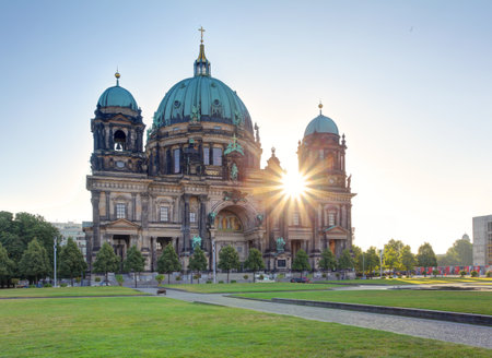 Berlin Cathedral (Berliner Dom) famous landmark in Berlin City, Germanyの写真素材