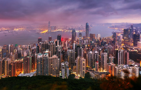 Hong  Kong night viewの写真素材