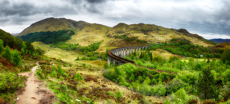 Scotland old train bridge, Glenfinnanの写真素材