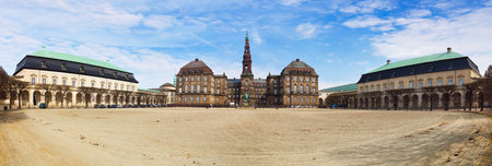 Panorama of Christiansborg Palace at day, Copenhagenの写真素材