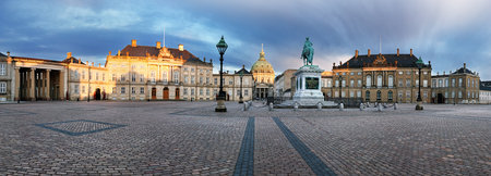 A panoramic shot of the home of danish royal family called by Amalienborg Palace, Copenhagen,Denmarkの写真素材