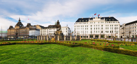 Kongens Nytorv - central square of Copenhagen on Denmarkの写真素材