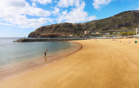 Beach Machico in Madeira, Portugal - nobodyの写真素材