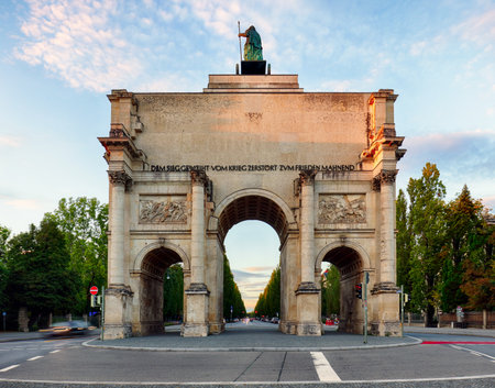 Munich - Siegestor, Germany at dayの写真素材