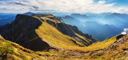 Summer in Eisenerzer Alpen in Austria Styria, Mountain landscape panorama in Reichensteinhutte