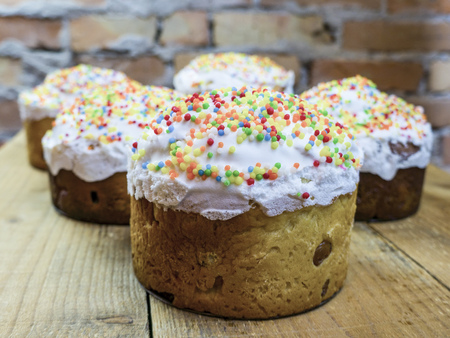 Easter Kulich cake Traditional Russian Orthodox celebratingの写真素材