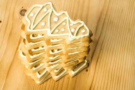 Homemade ginger cookies for Christmas and holidaysの写真素材