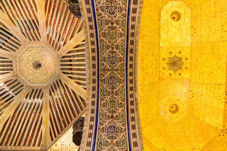 MARRAKESH, MOROCCO - JAN 20: Moroccan architecture traditional arabian design - Rich Riyad Dar Si Said mosaic interiorのeditorial素材