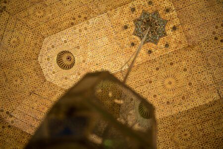 MARRAKESH, MOROCCO - JAN 20: Moroccan architecture traditional arabian design - Rich Riyad Dar Si Said mosaic interiorのeditorial素材