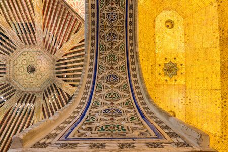MARRAKESH, MOROCCO - JAN 20: Moroccan architecture traditional arabian design - Rich Riyad Dar Si Said mosaic interiorのeditorial素材