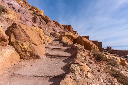 Streets in The fortified town of Ait ben Haddou near Ouarzazate on the edge of the sahara desert in...