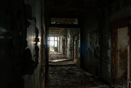 Ukraine, Odessa - September, 2019: Abandoned grunge building. Time passing and nostalgia conceptのeditorial素材