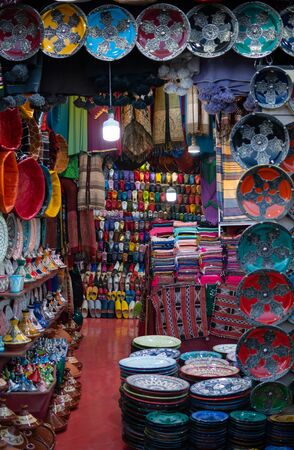 Morocco Decorative ceramics at the Marakesh marketの写真素材
