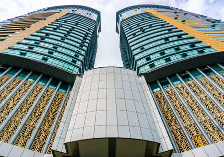 Tall modern buildings and a streets in Dar es Salaam, Tanzania