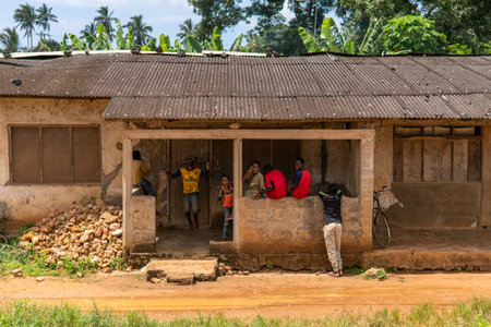 Zanzibar, Tanzania - JANUARY 2020: Black African People in their Usual Lifestyle on Streets of Zanzibar Villageのeditorial素材
