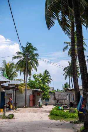 Zanzibar, Tanzania - JANUARY 2020: Black African People in their Usual Lifestyle on Streets in Zanzibar Villageのeditorial素材