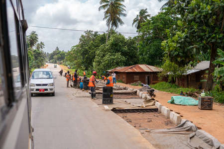 Zanzibar, Tanzania - JANUARY 2020: Regular Life by the road