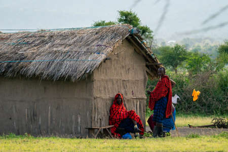 Arusha, Tanzania, January 2020: maasai People in their Village Typical Tribal lifestyleのeditorial素材