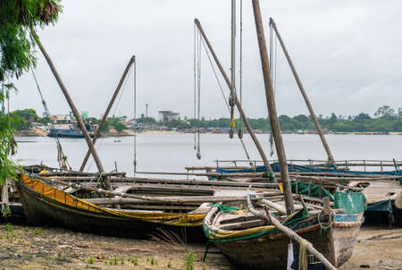 Fishing boats in Dar Es Salaam, Tanzaniaの写真素材