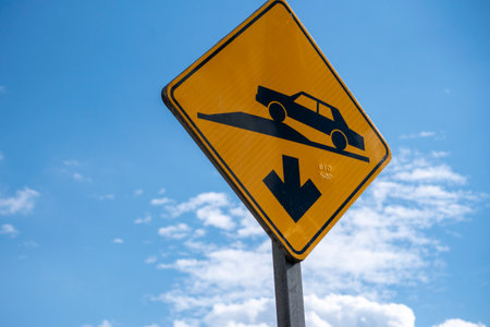 Topes speed bump sign in Guanajuato, Mexicoの写真素材