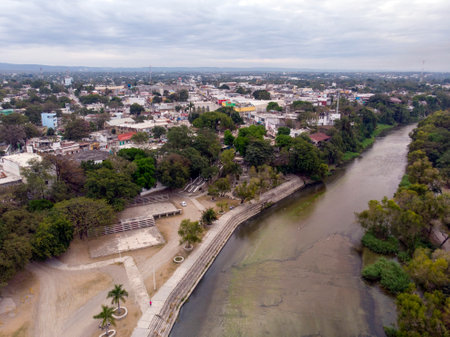 Ciudad de Valle City, Central Park, San Luis Potosi, Mexico, Drone Shotの写真素材
