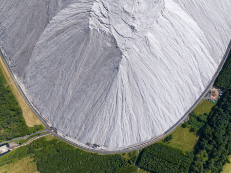 White Slagheap, Waste Heap in Germany - Salt Mountain in Heringen, Germany.の写真素材
