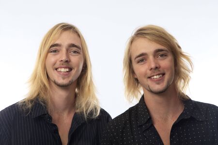 portrait of twin brothersの写真素材