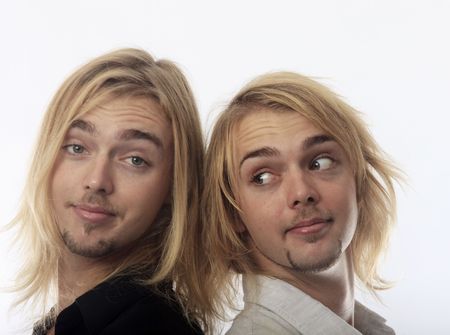portrait of twin brothersの写真素材
